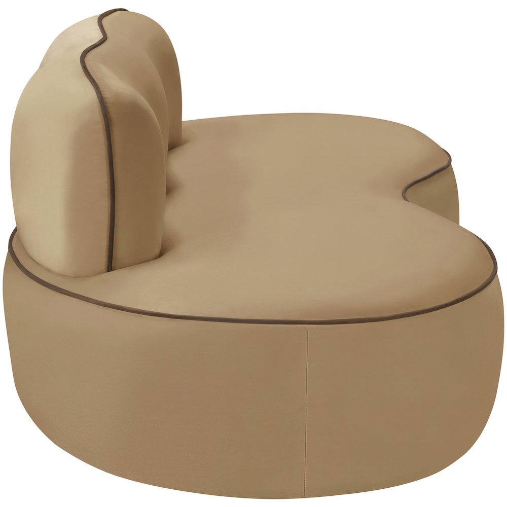 Swerve 77" Beige Velvet Upholstered Loveseat