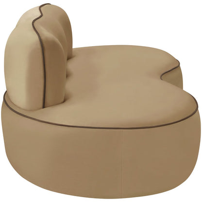 Swerve 77" Beige Velvet Upholstered Loveseat