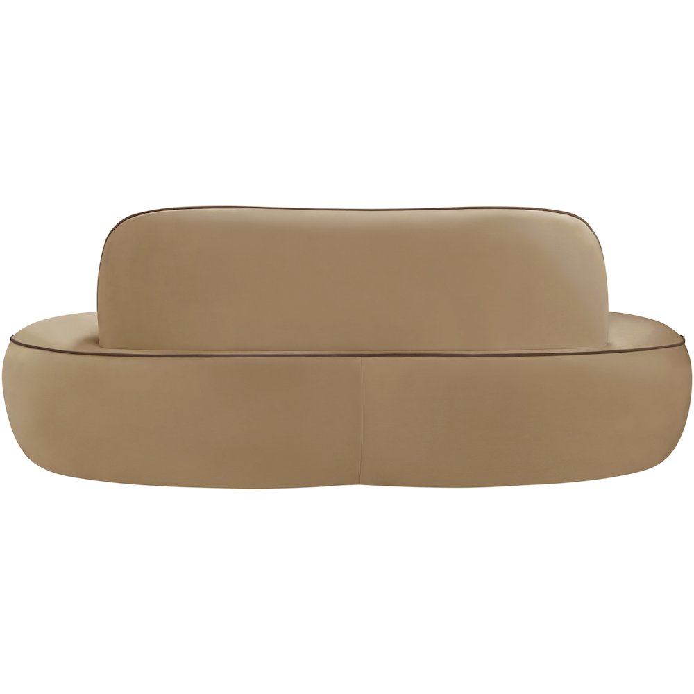 Swerve 77" Beige Velvet Upholstered Loveseat