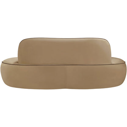 Swerve 77" Beige Velvet Upholstered Loveseat