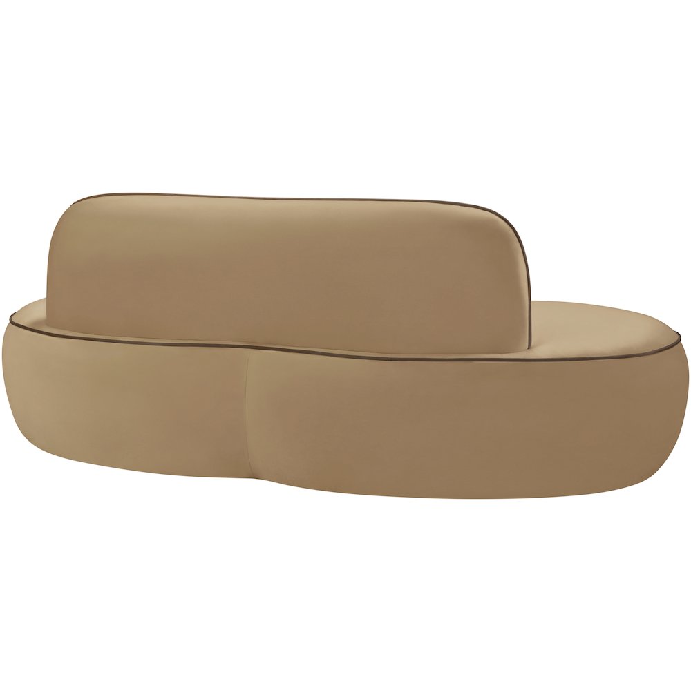 Swerve 77" Beige Velvet Upholstered Loveseat