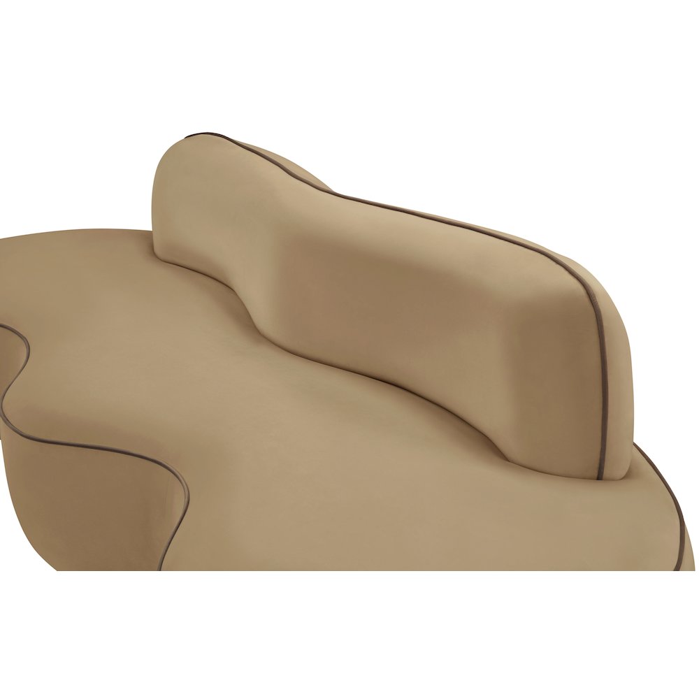 Swerve 100" Beige Velvet Upholstered Sofa