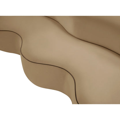 Swerve 100" Beige Velvet Upholstered Sofa