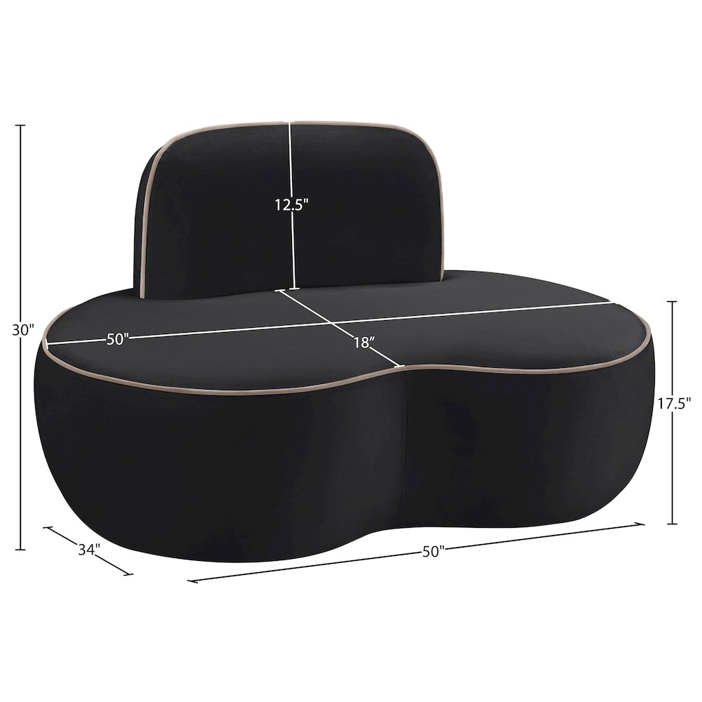 Swerve Black Velvet Upholstered Chair