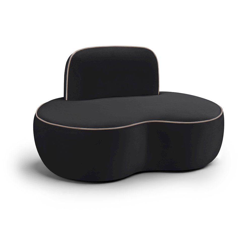Swerve Black Velvet Upholstered Chair