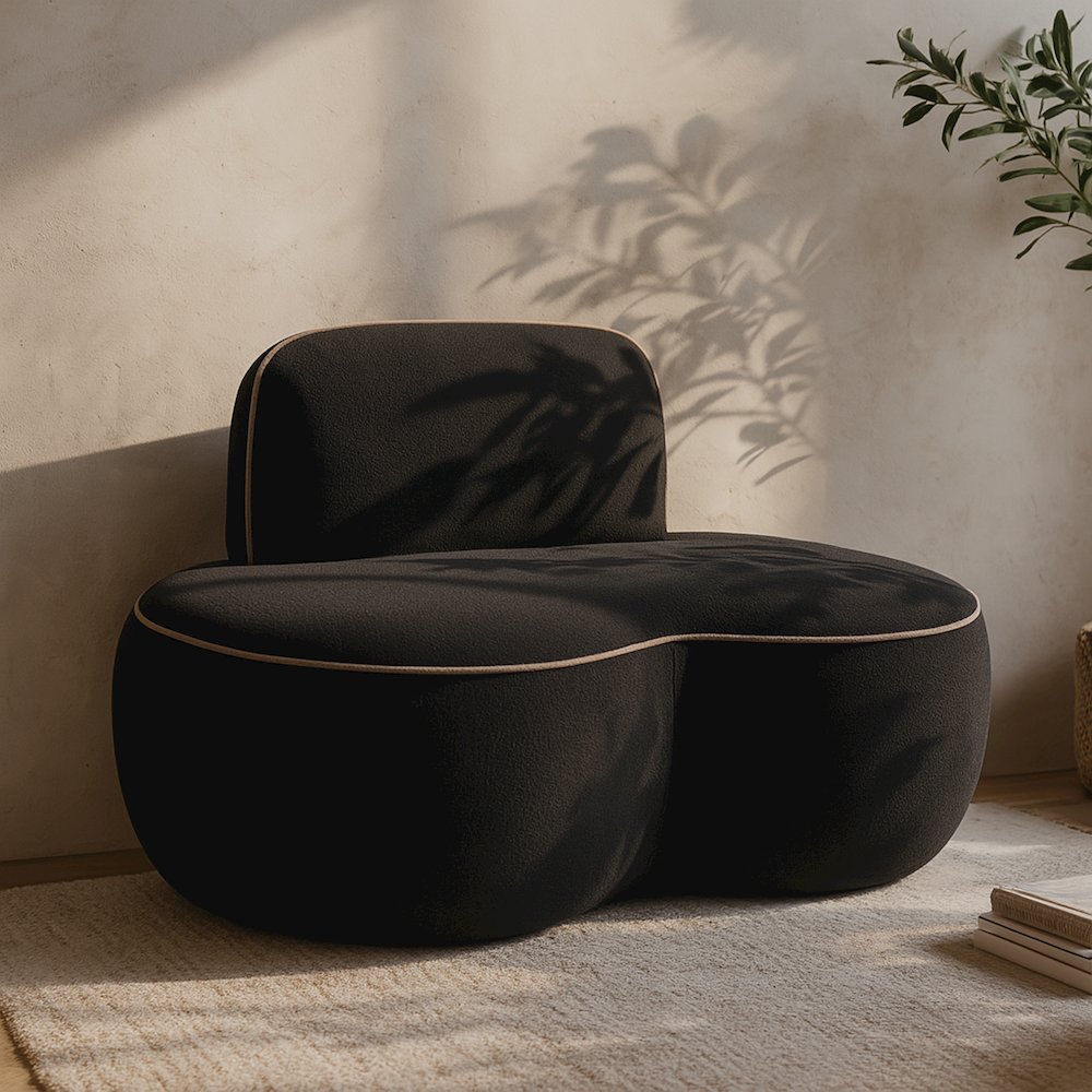 Swerve Black Velvet Upholstered Chair