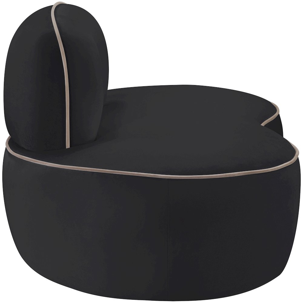 Swerve Black Velvet Upholstered Chair