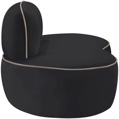 Swerve Black Velvet Upholstered Chair