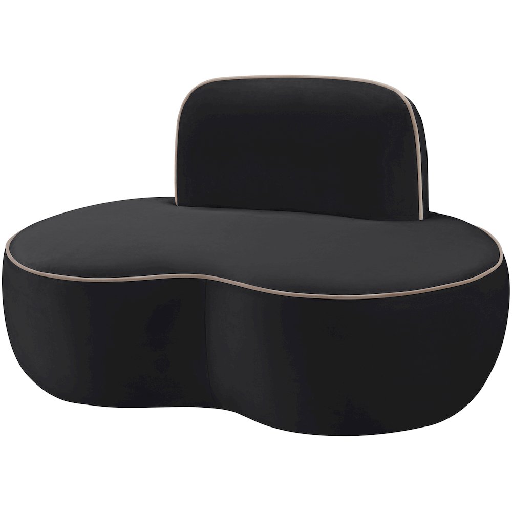 Swerve Black Velvet Upholstered Chair