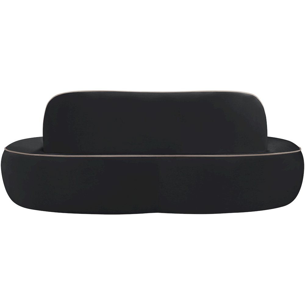 Swerve 77" Black Velvet Upholstered Loveseat