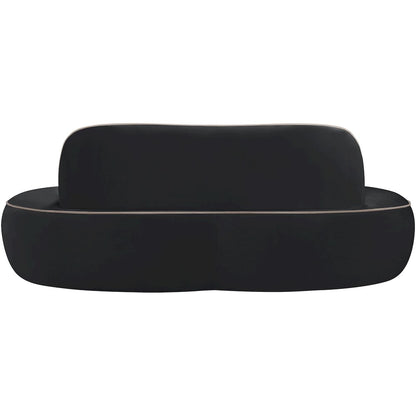 Swerve 77" Black Velvet Upholstered Loveseat