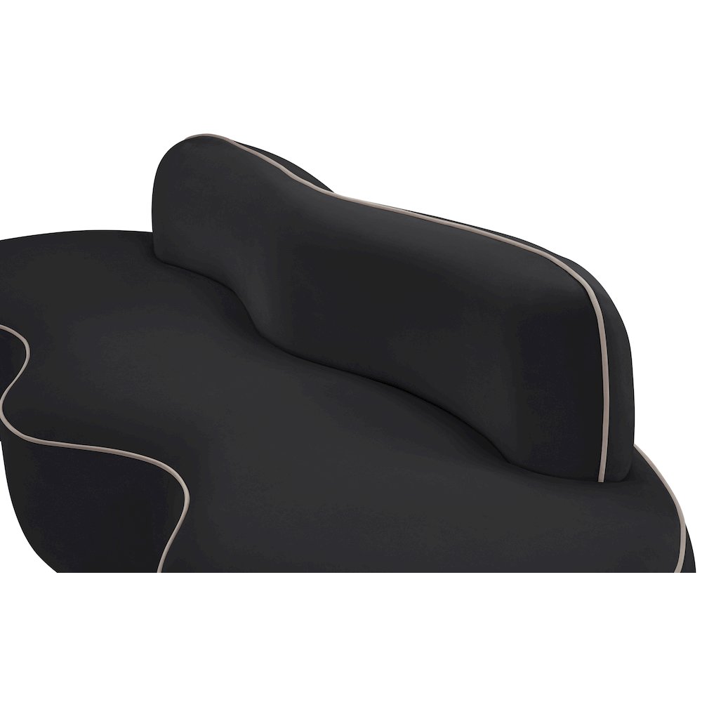 Swerve 100" Black Velvet Upholstered Sofa