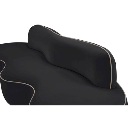 Swerve 100" Black Velvet Upholstered Sofa