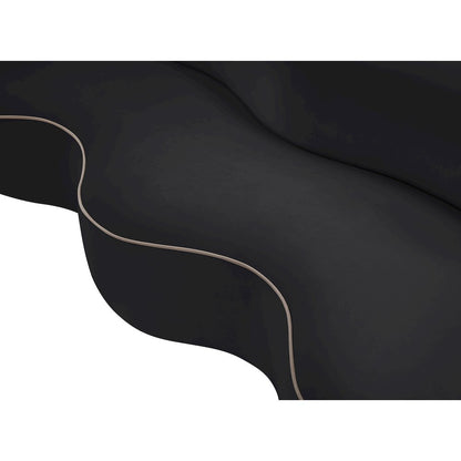Swerve 100" Black Velvet Upholstered Sofa
