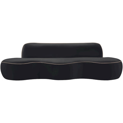 Swerve 100" Black Velvet Upholstered Sofa