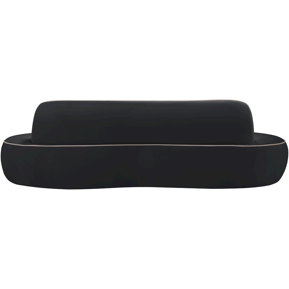 Swerve 100" Black Velvet Upholstered Sofa