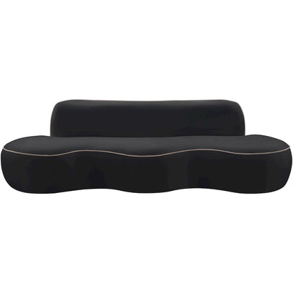 Swerve 100" Black Velvet Upholstered Sofa