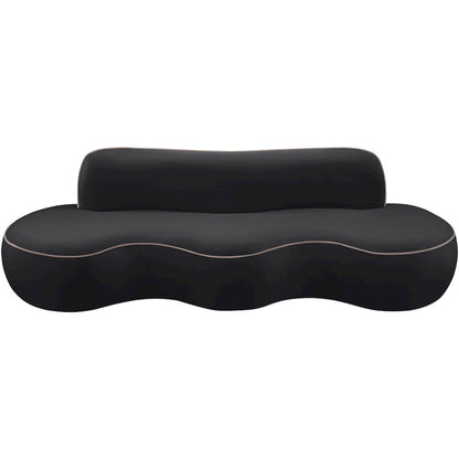 Swerve 100" Black Velvet Upholstered Sofa