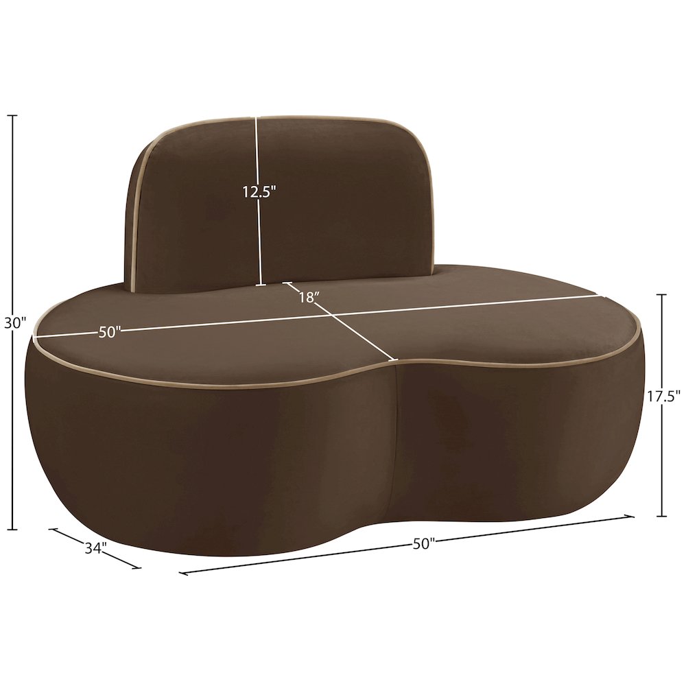 Swerve Brown Velvet Upholstered Chair
