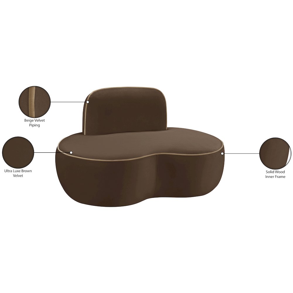 Swerve Brown Velvet Upholstered Chair