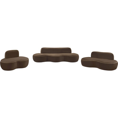 Swerve Brown Velvet Upholstered Chair