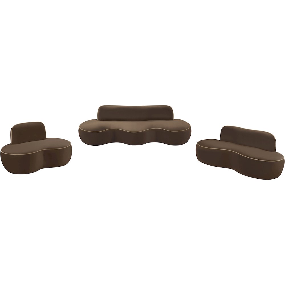 Swerve Brown Velvet Upholstered Chair