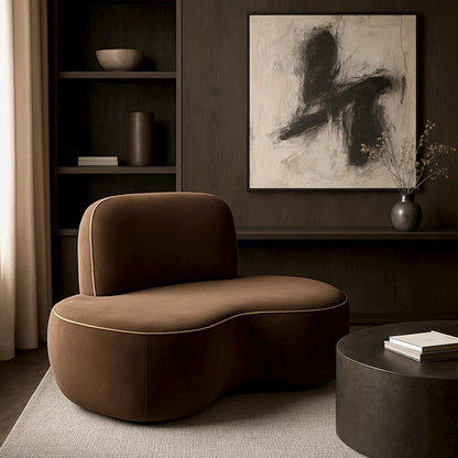 Swerve Brown Velvet Upholstered Chair