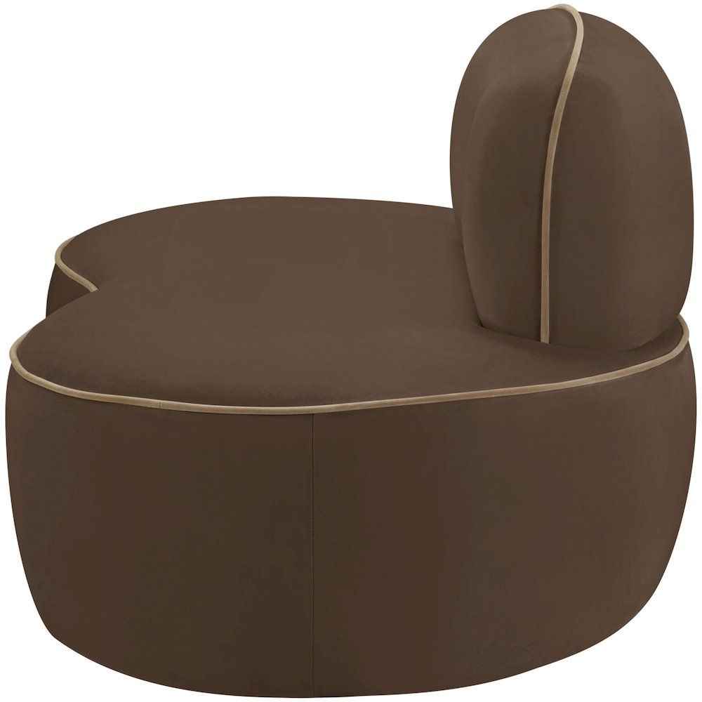 Swerve Brown Velvet Upholstered Chair