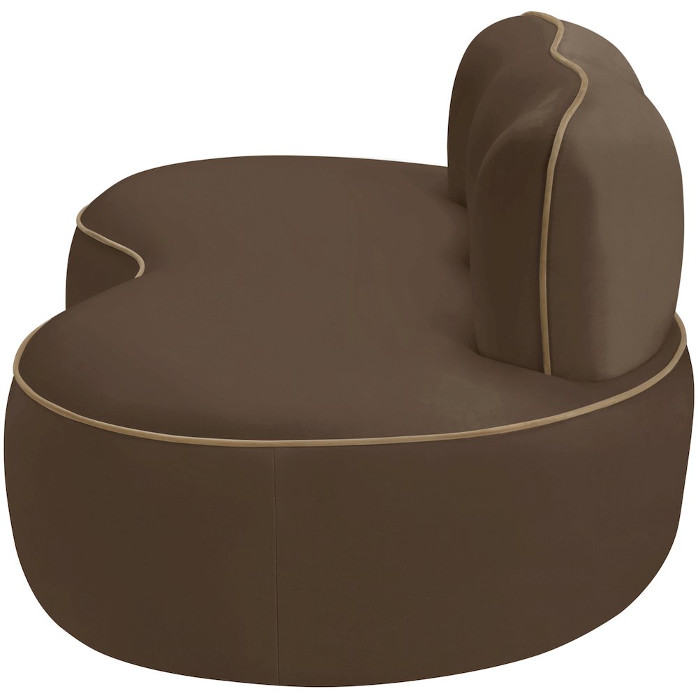Swerve 77" Brown Velvet Upholstered Loveseat
