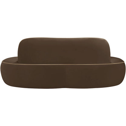 Swerve 77" Brown Velvet Upholstered Loveseat