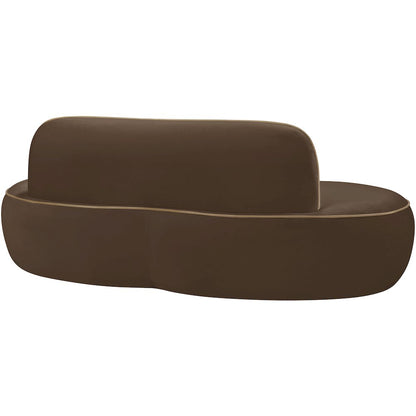 Swerve 77" Brown Velvet Upholstered Loveseat