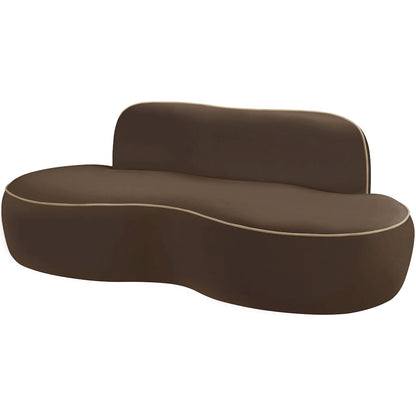 Swerve 77" Brown Velvet Upholstered Loveseat