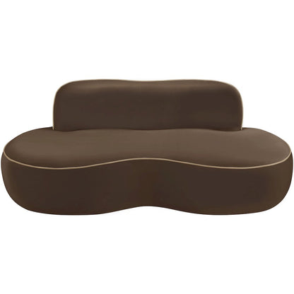 Swerve 77" Brown Velvet Upholstered Loveseat