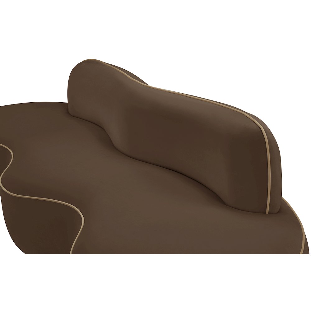 Swerve 100" Brown Velvet Upholstered Sofa