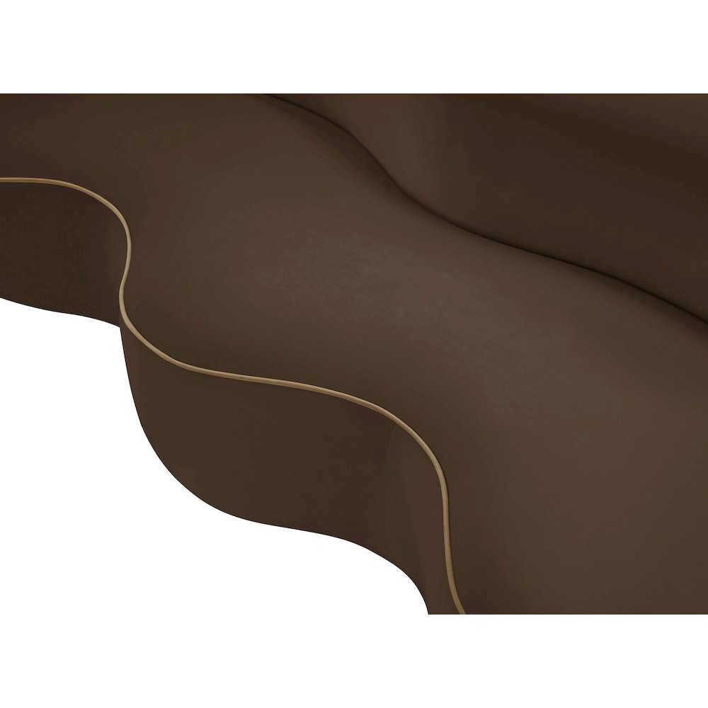 Swerve 100" Brown Velvet Upholstered Sofa