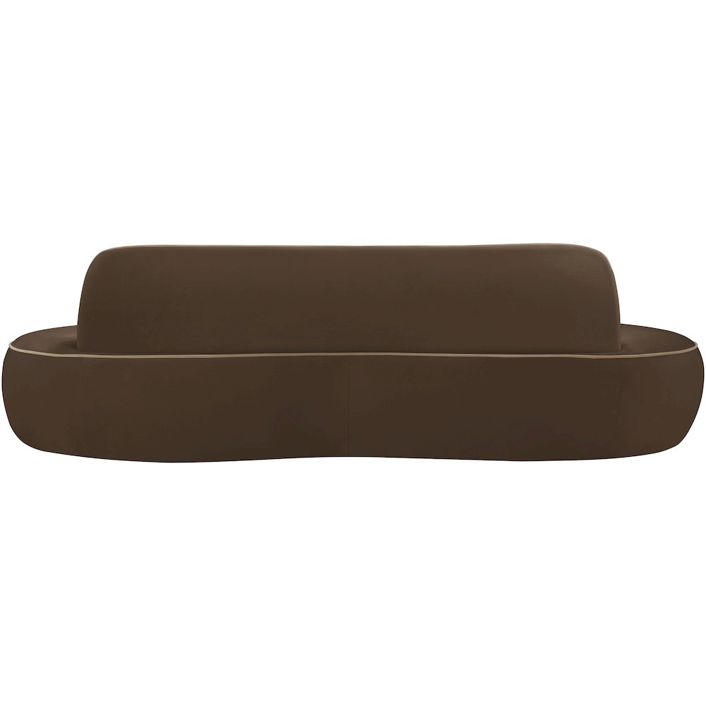 Swerve 100" Brown Velvet Upholstered Sofa