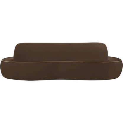Swerve 100" Brown Velvet Upholstered Sofa