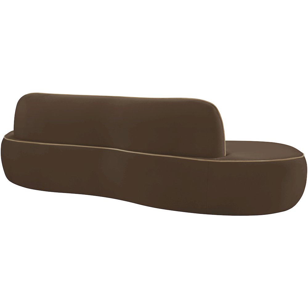 Swerve 100" Brown Velvet Upholstered Sofa