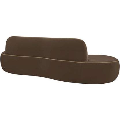 Swerve 100" Brown Velvet Upholstered Sofa