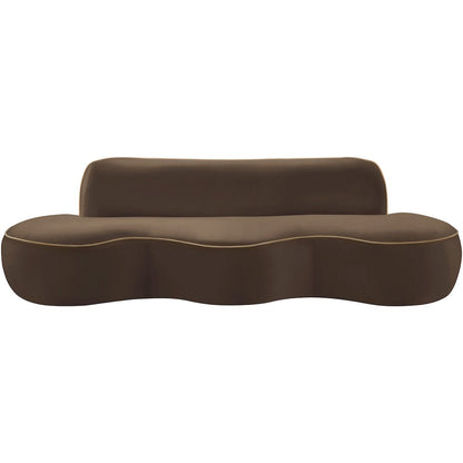 Swerve 100" Brown Velvet Upholstered Sofa