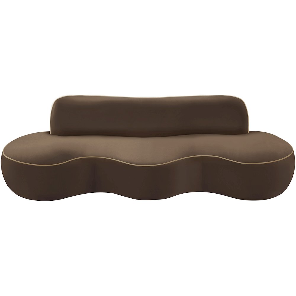 Swerve 100" Brown Velvet Upholstered Sofa