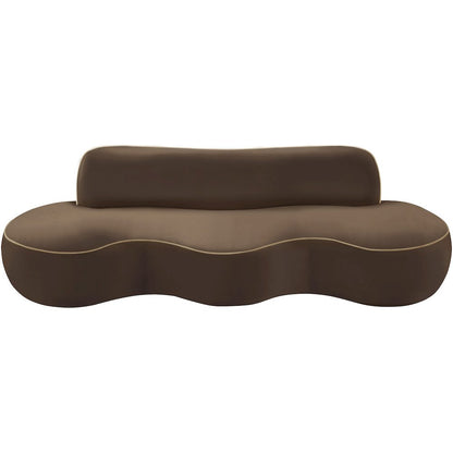 Swerve 100" Brown Velvet Upholstered Sofa