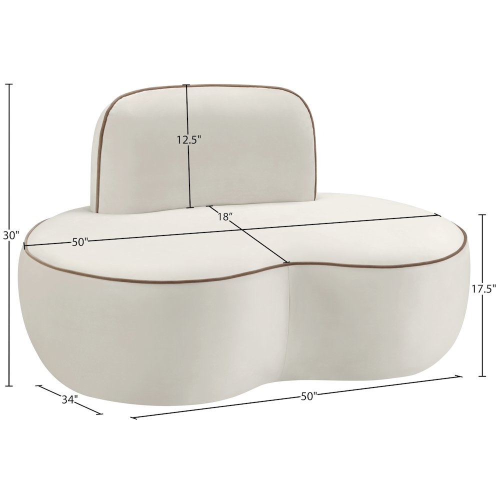 Swerve Cream Velvet Upholstered Chair