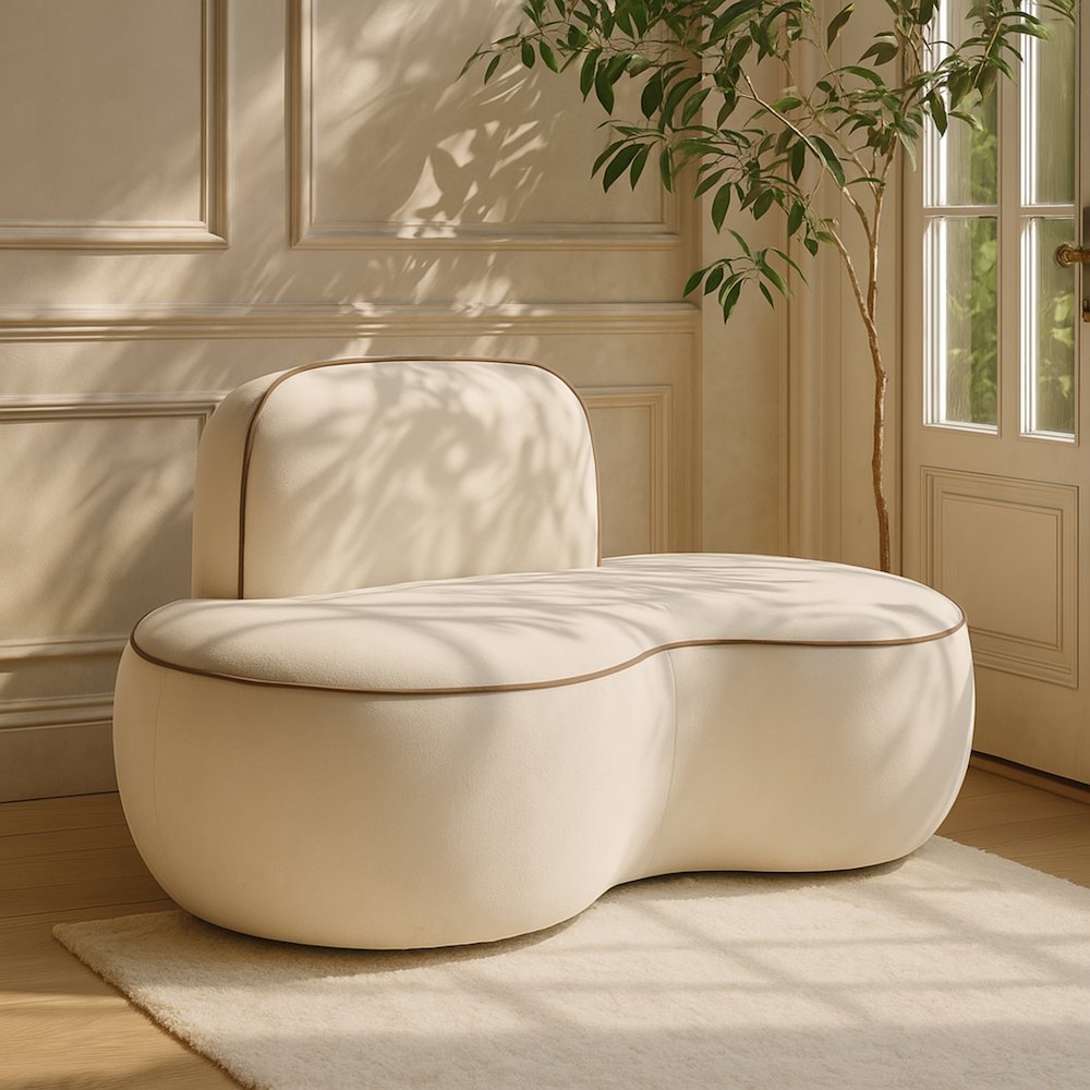 Swerve Cream Velvet Upholstered Chair