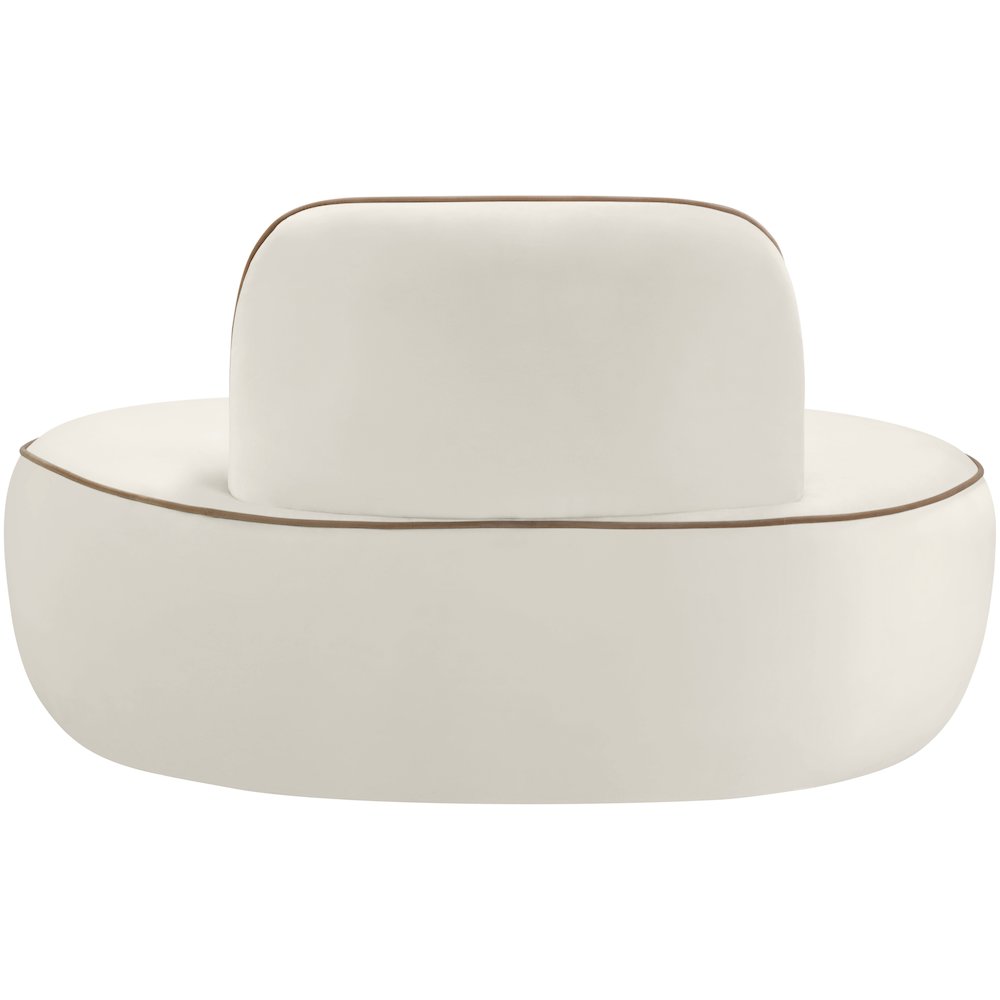 Swerve Cream Velvet Upholstered Chair