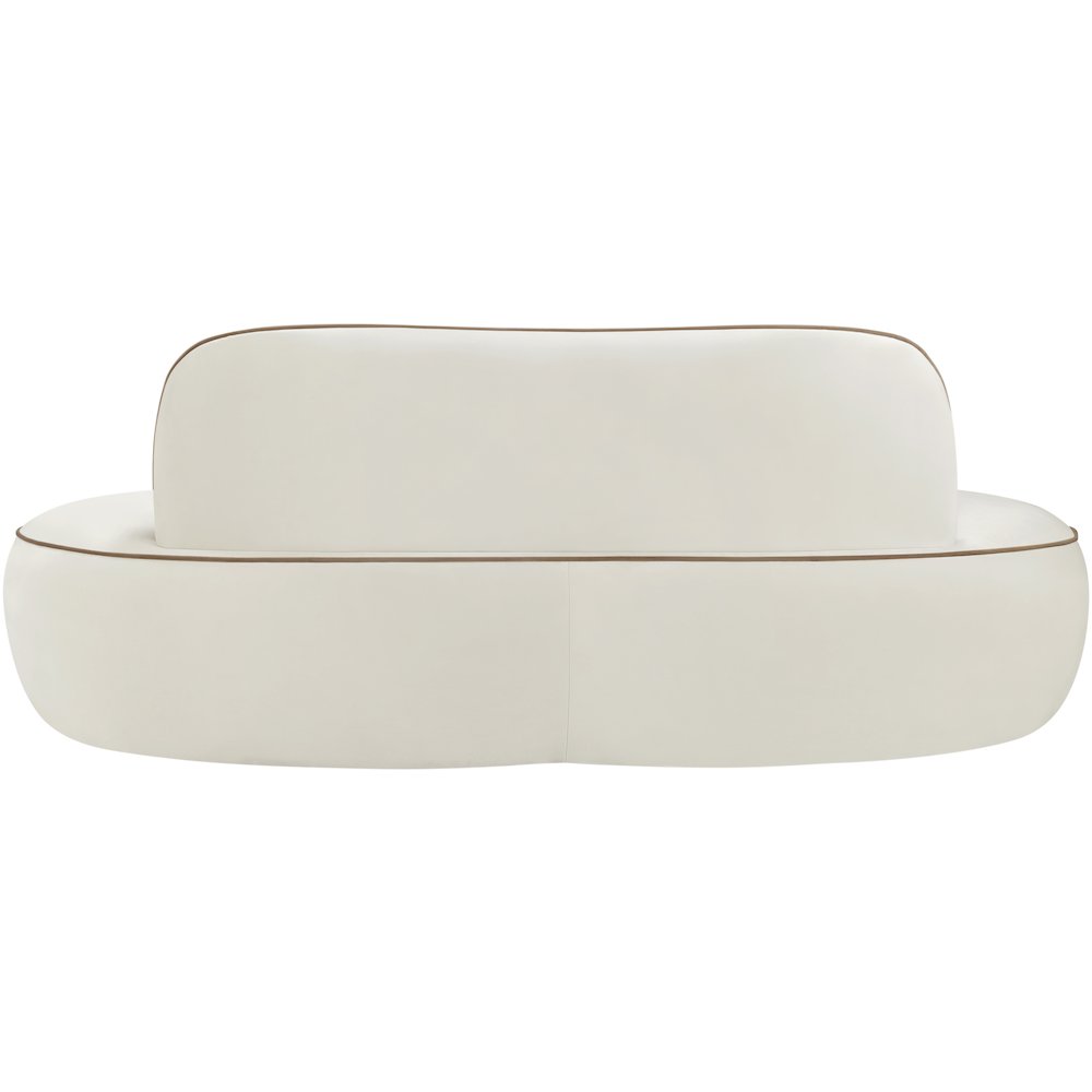Swerve 77" Cream Velvet Upholstered Loveseat