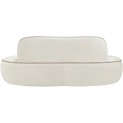 Swerve 77" Cream Velvet Upholstered Loveseat