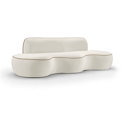 Swerve 100" Cream Velvet Upholstered Sofa