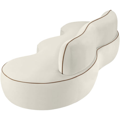 Swerve 100" Cream Velvet Upholstered Sofa