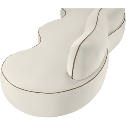 Swerve 100" Cream Velvet Upholstered Sofa